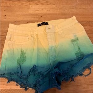 Klique B Ombre yellow blue midrise jean short M